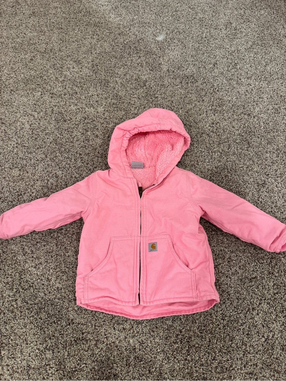 Carhartt Kids Pink Hooded Sherpa Jacket